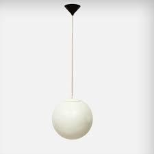 Crafted in beautiful frosted white glass. Opal Glass Pendant Lamp 1950s 118259
