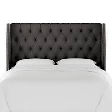 Start date aug 22, 2016. Skyline Furniturecalifornia King Diamond Tufted Wingback Headboard Dark Gray Velvet With Silver Nail Buttons Skyline Furniture Dailymail