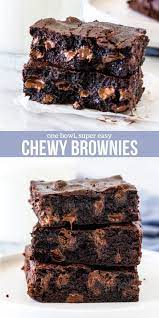 One Bowl Chewy Brownies Recipe Brownie Recipe With Cocoa Chewy Brownies Chocolate Cake Recipe Easy