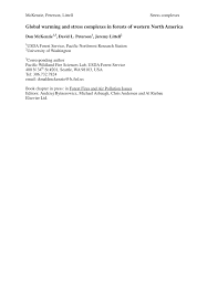 PDF) Global warming and stress complexes in forests of western North America