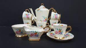 1930s Coffee Set Plant Tuscan China Art Deco Coffee Set Of 6 15 Piece Vintage Coffee Set 6 Person Coffee Set Vi Art Deco Coffee Coffee Set Vintage Tea Sets