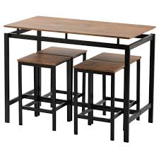Kitchen dimensions breakfast bar kitchen bar height stools. 5 Pieces Kitchen Counter Height Table Set Industrial Dining Table With 4 Chairs Brown Table 47 2 L X 23 6 W X 35 H Chair 15 L X 11 8 W X 23 6 H Walmart Com Walmart Com
