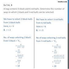 Are red rubbers faster, or do black rubbers create more spin? Ex 7 4 8 A Bag Contains 5 Black And 6 Red Balls Determine