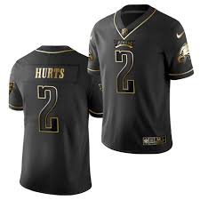 Jalen hurts, right, initially made cameos on gadget plays for the eagles. Jalen Hurts Jersey Eagles Black 2020 Nfl Draft Golden Edition
