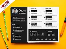 Download Free Psd Creative Horizontal Cv Resume Template Psd By Psd Freebies On Dribbble