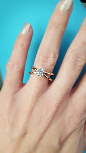 14k Rose Gold Criss Cross Diamond Solitaire Vintage Style Engagement Rings Fashion Rings Criss Cross Engagement Ring