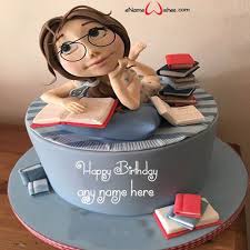 Happy Birthday Cake For Teacher With Name Edit Write Name On Pictures With Enamewishes By Stylizing Their Names And Captions By Generating Text On Birthday Cake Wi In 2020 Cake Name Teacher Birthday Cake Book Cakes