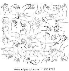 Clipart Of Black And White Baby Hands - Royalty Free Vector Illustration By  Liron Peer #1331776