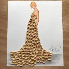 dress made of pistachio shells by edgar artis art dress pista shell crafts pistachio shells