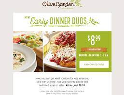 Последние твиты от olive garden (@olivegarden). Olive Garden Early Dinner Duos Only 8 99 50 Combinations Couponista Queen Saving Eating Crafting