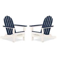 August Grove Seaway Plastic Folding Adirondack Chair Color White Navy In 2020 Folding Adirondack Chairs Adirondack Chair Wood Adirondack Chairs