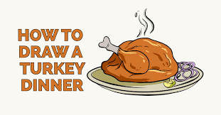 These crafts make super cute thanksgiving ideas for younger kids. How To Draw A Turkey Dinner Drawing Tutorial Easy Drawing Tutorials For Kids Turkey Dinner