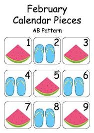 February Summer Calendar Pieces For Calendar Math Numeracy Wall Calendar Math Preschool Calendar Summer Calendar