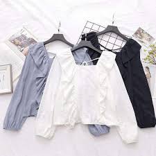 Jeju blouse in soft pink rp 175.000,00. Jual Blouse Wanita Aleta Blouse Blouse Korea Atasan Wanita Pakaian Terlaris Korean Style Terbaru Juni 2021 Blibli