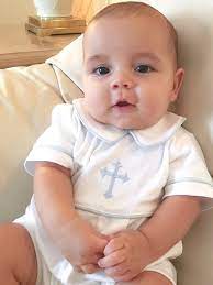 Aaron Baptism White W Blue Trim Outfit Baby Boy Christening Etsy Uk