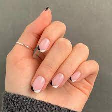 Nail It On Instagram Black Tie Frenchies Raelondonnails Nailitdaily In 2021 Neutral Nails Acrylic White Gel Nails Short Acrylic Nails Designs