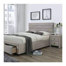 141cm hauteur pied de lit : Optez Pour Une Deco Scandinave Avec Un Lit En Tissu De Couleur Beige