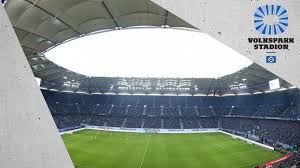 The volkspark stadion in hamburg in the winter. Das Stadion Rheiderlaender Raute
