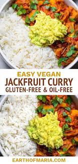 Easy Vegan Jackfruit Curry Gluten Free Earth Of Maria Recipe Jackfruit Curry Easy Vegan Vegan Recipes Easy