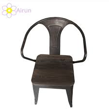 Retro metal kitchen chairs with cushions. China Hot Selling Best Price Vintage Industrial Metal Chair Dining Chairs With Wood Cushion Photos Pictures Made In China Com
