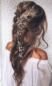 Pulled Back Loose Waves Lovely Long Wedding Hairstyle We This Moncheribridals Com Weddinghairstyles Wedd Hair Styles Long Hair Styles Hair Adornments