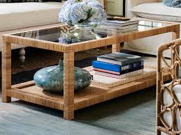 How much is a stamp? Universal Furniture Coastal Living Glass Wrapped Split Rattan 50 Wide Rectangular Coffee Table Uf833829