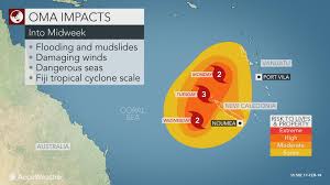 Issued from the national weather forecasting centre nadi at 10:45am on thursday the 6th of may 2021. Tropical Cyclone Oma To Pass Dangerously Close To New Caledonia Accuweather