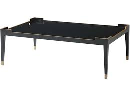Perfect center piece for any modern living room collection. Theodore Alexander Black Lacquer Brass 50 Wide Rectangular Coffee Table Talac51001