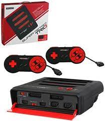 › retro game consoles with preloaded games. Retro Bit Super Retrotrio Console Nes Snes Genesis 3 In 1 System Red Black By Retro Bit Amazon De Games