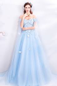 144 89 Dreamy Fairytale Blue Tulle Long Prom Dress Off Shoulder With Butterflies Wholesale T69204 Gemgrace Com Fairy Dress Fairytale Dress Beautiful Dresses