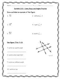 Some of the worksheets for this concept are mathematics florida standards, fsa mathematics practice test questions, go math florida grade 4 answers 2019 file, mathematics florida standards mafs grade 4, how to go math, martha ruttle, homework practice and problem solving practice. Go Math Practice 4th Grade 10 1 Lines Rays And Angles Freebie