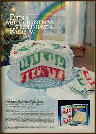 In separate bowls, add 1 cup boiling water to each flavor dry gelatin mix. Christmas Rainbow Poke Cake 1979 Mccallum Vintage Recipe Divas