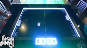 Atari pong coffee table with 2 pong ottomans atari pong coffee table a crazy twist on an arcade classic! Physical Atari Pong Table Youtube
