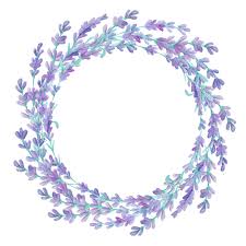 Art Flowers Cute Illustration Lavender Wreath Watercolor Flower Frame Flower Png Images