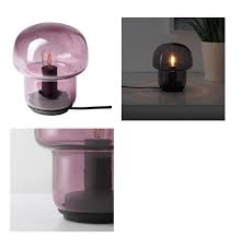 tokabo table lamp with led bulb glass purple ikea in 2021 led bulb lamp bulb