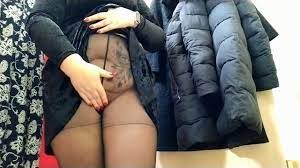 Curvy MILF in Pantyhose No Panties Has Fun in the Mall Fitting Room |  xHamster