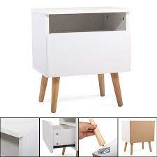 Jaxpety Nightstand Bedside Table Sofa End Table Bedroom Decor 1 Drawer Storage White Walmart Com Bedroom Furniture For Sale Sofa End Tables Table Storage