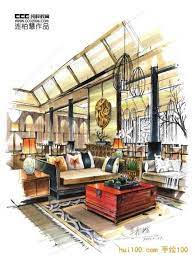 Interior Design Rendering Sketch Marker Rendering Unknown Designer Interior Design Renderings Interior Design Sketches Interior Design Drawings