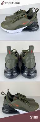 Nike Air Max 270 Premium Leather Olive Green Shoes Nike Air Max 270 Premium Leather Medium Olive Green Orange Bq6 Olive Green Shoes Green Shoes Nike Air Max