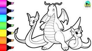 Pokemon dragonite is a type of dragon. Pokemon Coloring Pages Dratini Dragonair And Dragonite Colouring Videos For Kids Youtube