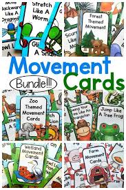 Movement Cards Bundle Pink Oatmeal Shop Kinesthetic Learning Preschool Fun Kinesthetic