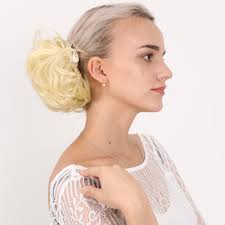 Manwei syntetisk rodet chignon donut gary brun far...