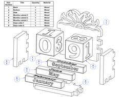 Wooden Perpetual Calendar Plan Parts List Wooden Calendar Block Calendar Diy Calendar