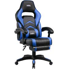 Amazon Brand Umi Office Gaming Chair With Footrest Ergonomic Computer Desk Chair With High Back Lumbar Support 360 Degree Swivel Rocking Chair Blue Buy Online In Antigua And Barbuda At