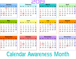 December Is Calendar Awareness Month Calendar 2019 Printable Calendar 2019 Template Printable Calendar Template