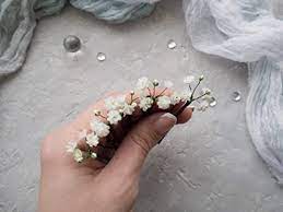 Eternal blooms with dried artificial flowers. Amazon Com Wedding Hair Accessories White Babys Breath Gypsophila Handmade