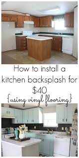 Our 40 Backsplash Using Vinyl Flooring Re Fabbed Diy Kitchen Backsplash Kitchen Diy Makeover Diy Backsplash