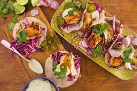 Squeeze the juice of 1 lime down over the fish and remove from the grill pan or grill. Chipotle Grilled Fish Tacos With Tequila Lime Slaw And Avocado Crema Recipe Rachael Ray