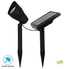 Hampton Bay Solar Black Outdoor Integrated Led 3000k 40 Lumens Warm White Landscape Metal Spot Light With In 2020 Solar Landscape Lighting Solar Panels Solar Landscape