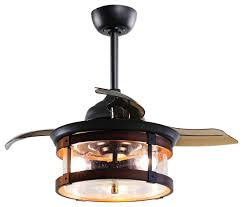 Fan is a perfect combination of style and technology. Retractable Blades 36 In Oil Rubbed Bronze Ceiling Fan With Remote Control Transitional Ceiling Fans By Whoselamp Houzz